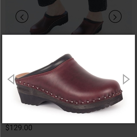 Troentorp Monet Bordeaux Leather Slip-On Clogs Womens Size 12.5-13 men’s 9.5-10 - Picture 2 of 15